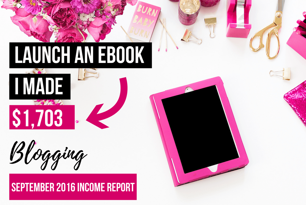 Last month I started sharing my blog income report to encourage new women online business owners. I want to show fellow bloggers how to make money blogging by sharing the exact strategies that I use. In September 2016, I made $1,703 and launched my first eBook, Busy Moms Building: 12 Steps to Running Your Own Online Business for Busy Moms!
