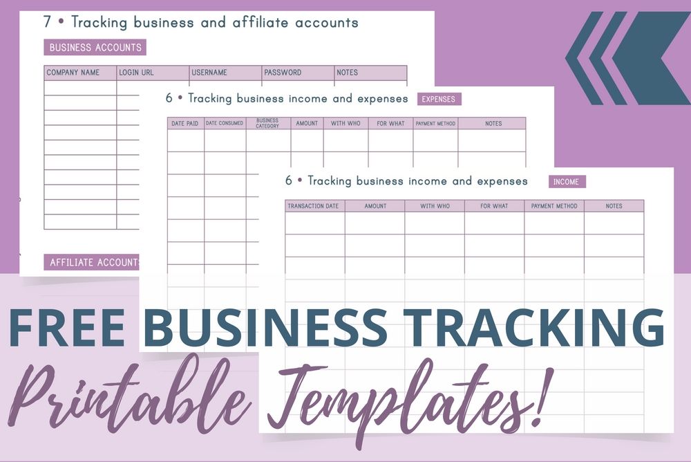 3 free business tracking printable templates including a business income and expense tracker and business account organization printable! business tracking spreadsheet / how to track finances / business organization printables / business printables