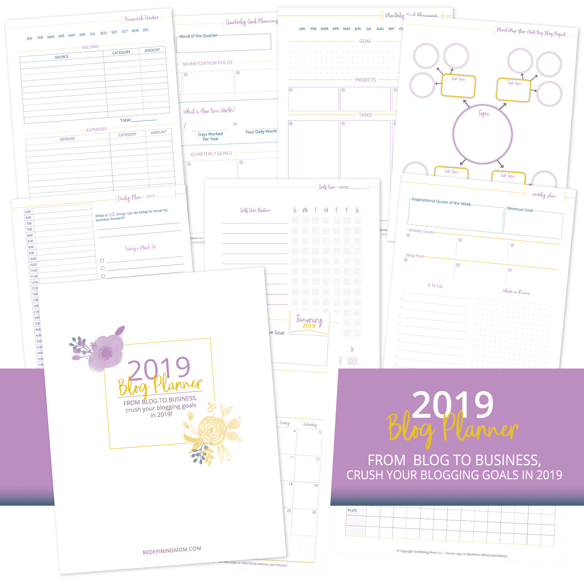 Get your free printable blog planner pdf for 2019!