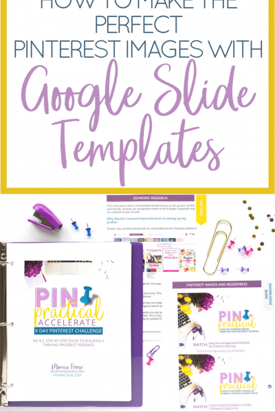 Creating Pinterest templates for your blog posts can be time-consuming. Learn how to use Google Slides to create Pinterest templates.