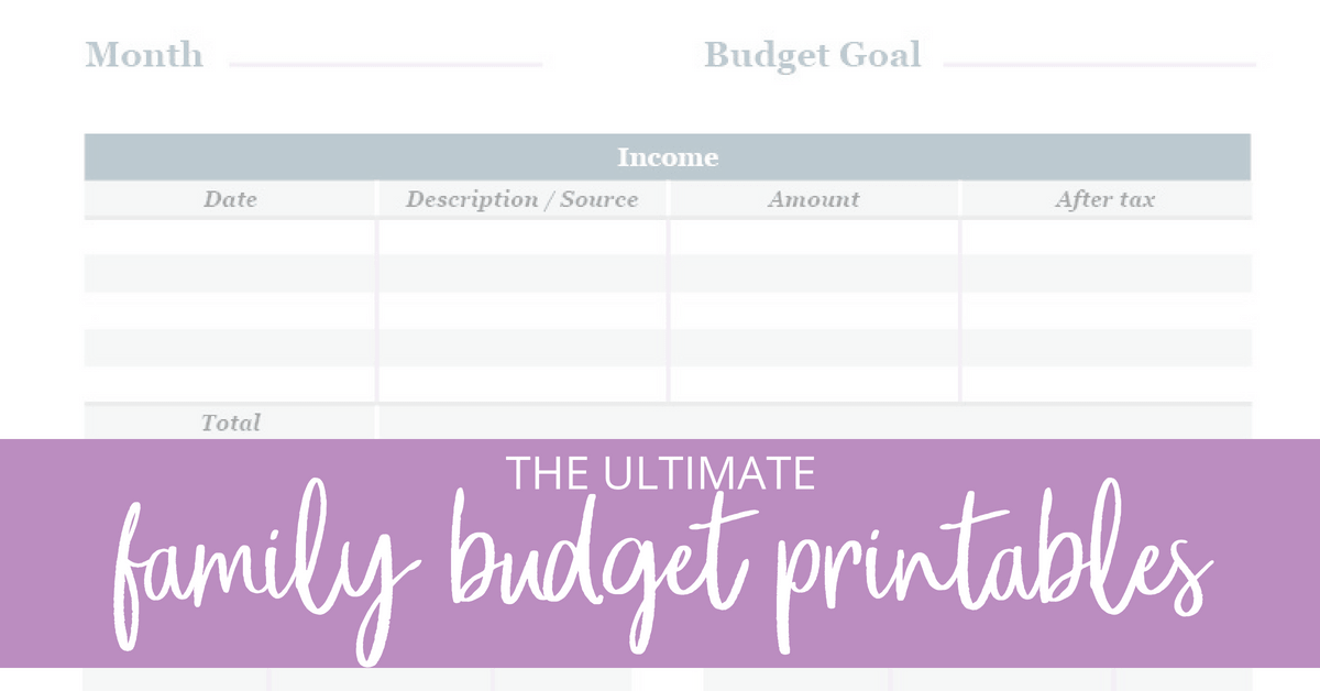 family budget template excel