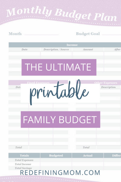 Tired of not knowing what your family finances are each month and having no grasp of your monthly spending? Get organized with my family budget planner and get your money under control with these free printables!