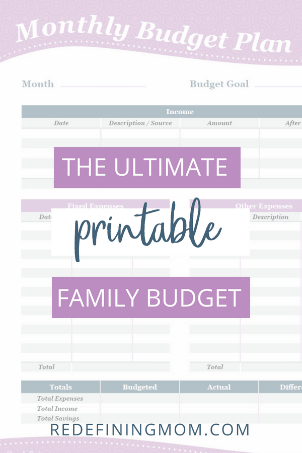 Tired of not knowing what your family finances are each month and having no grasp of your monthly spending? Get organized with my family budget worksheet and get your money under control with these free printables!