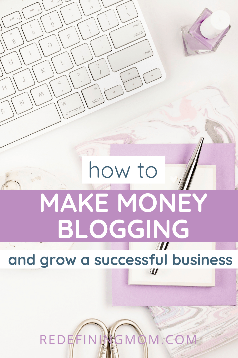 Desktop flatlay to represent how to make money blogging