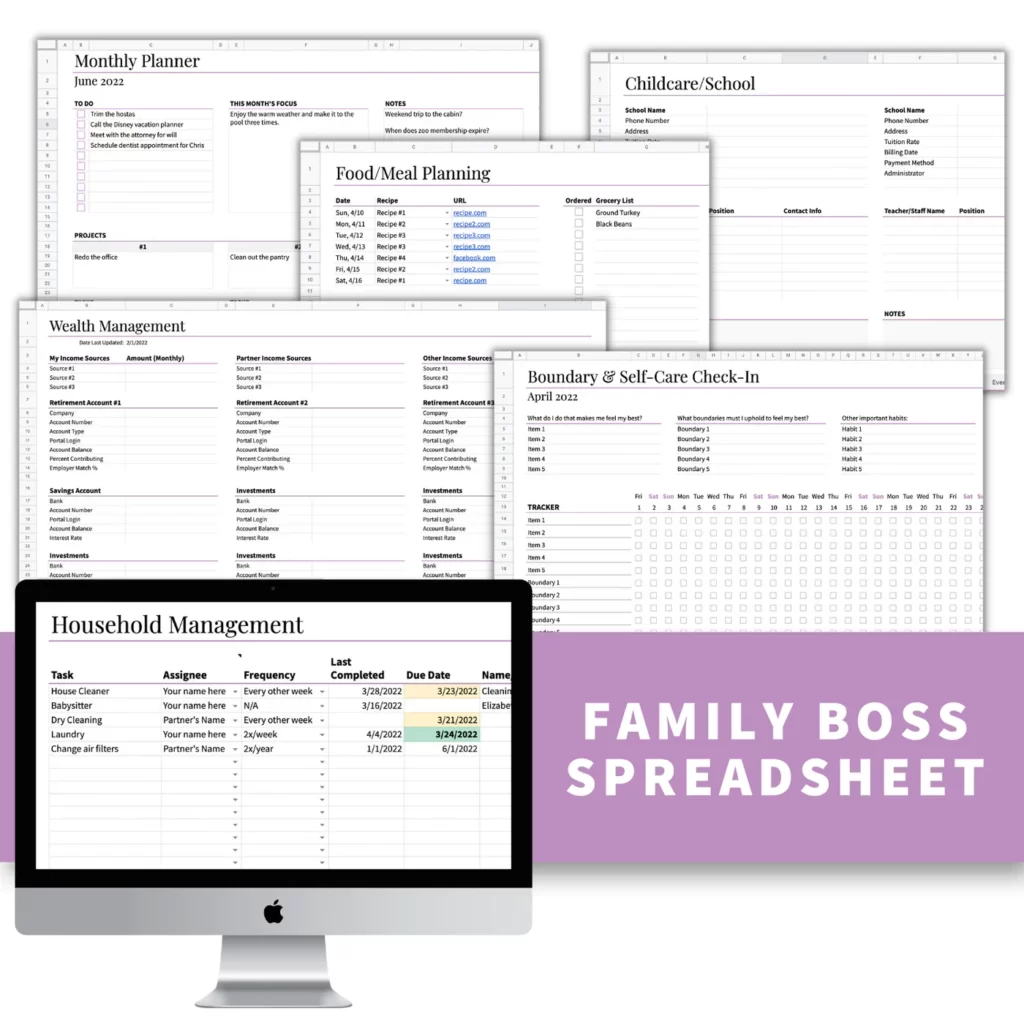 Family Boss Spreadsheet.