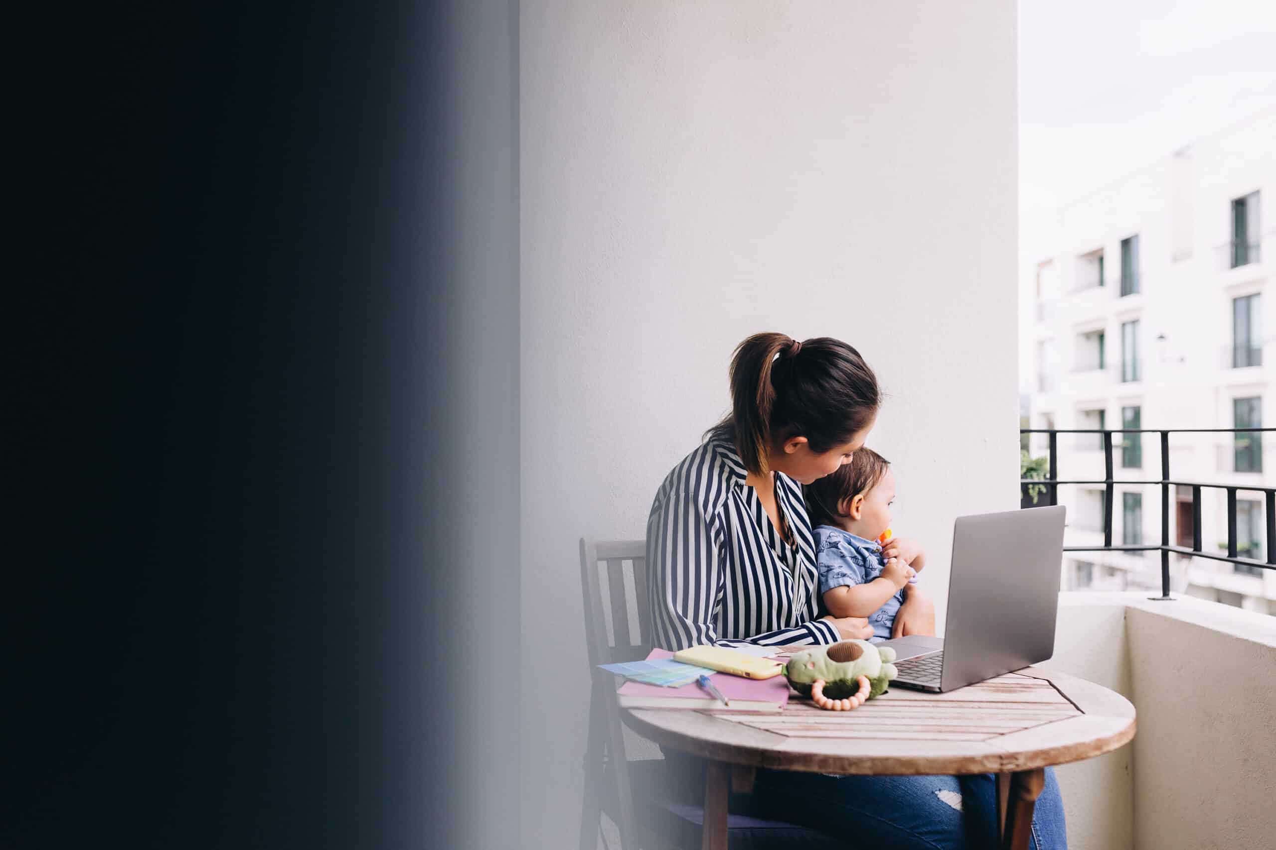 Mom focused and working from home